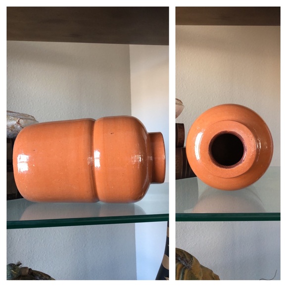 Vintage Orange Pottery Clay World Bazzar Vase - Picture 5 of 6